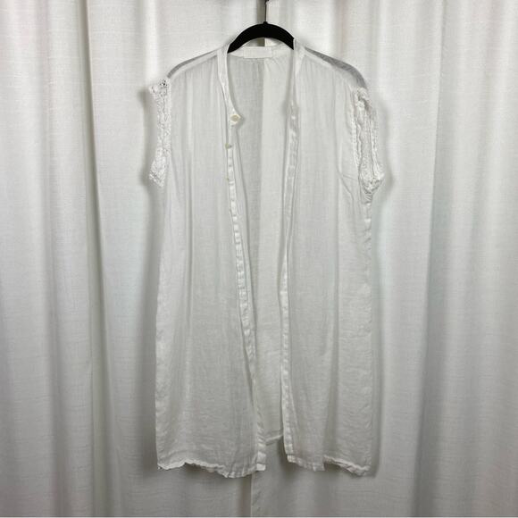 CP Shades White Linen Sleeveless Button Front Tunic Sz.XS - Picture 2 of 12